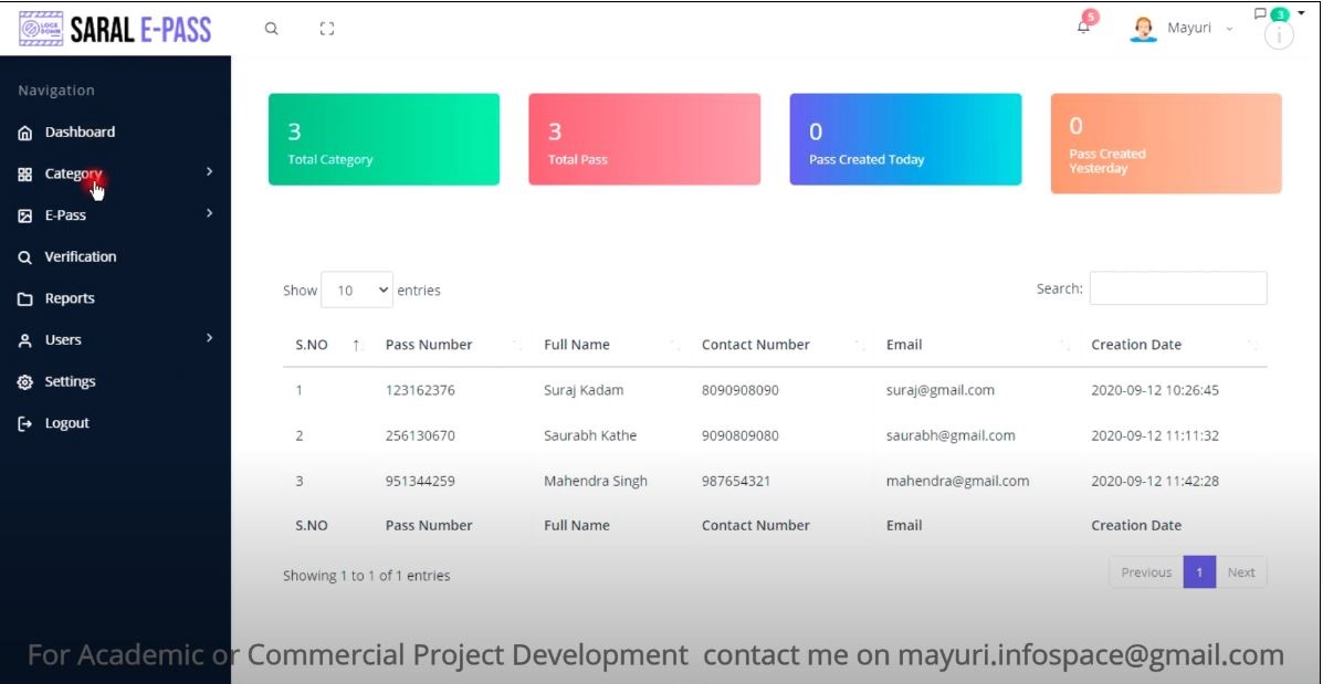 Lockdown E-Pass Management System Project In Php